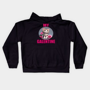 My galentines kitty cat Kids Hoodie